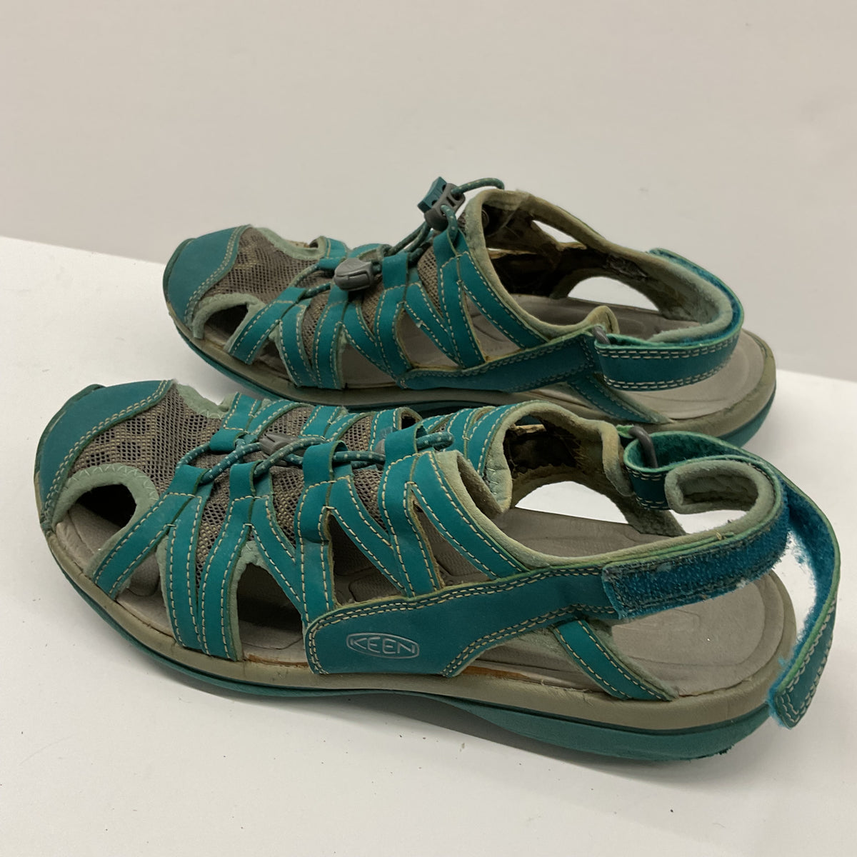 KEEN Teal Sport Sandals US 9 EU 39.5 Closed Toe Bungee Lace Adjustable Strap
