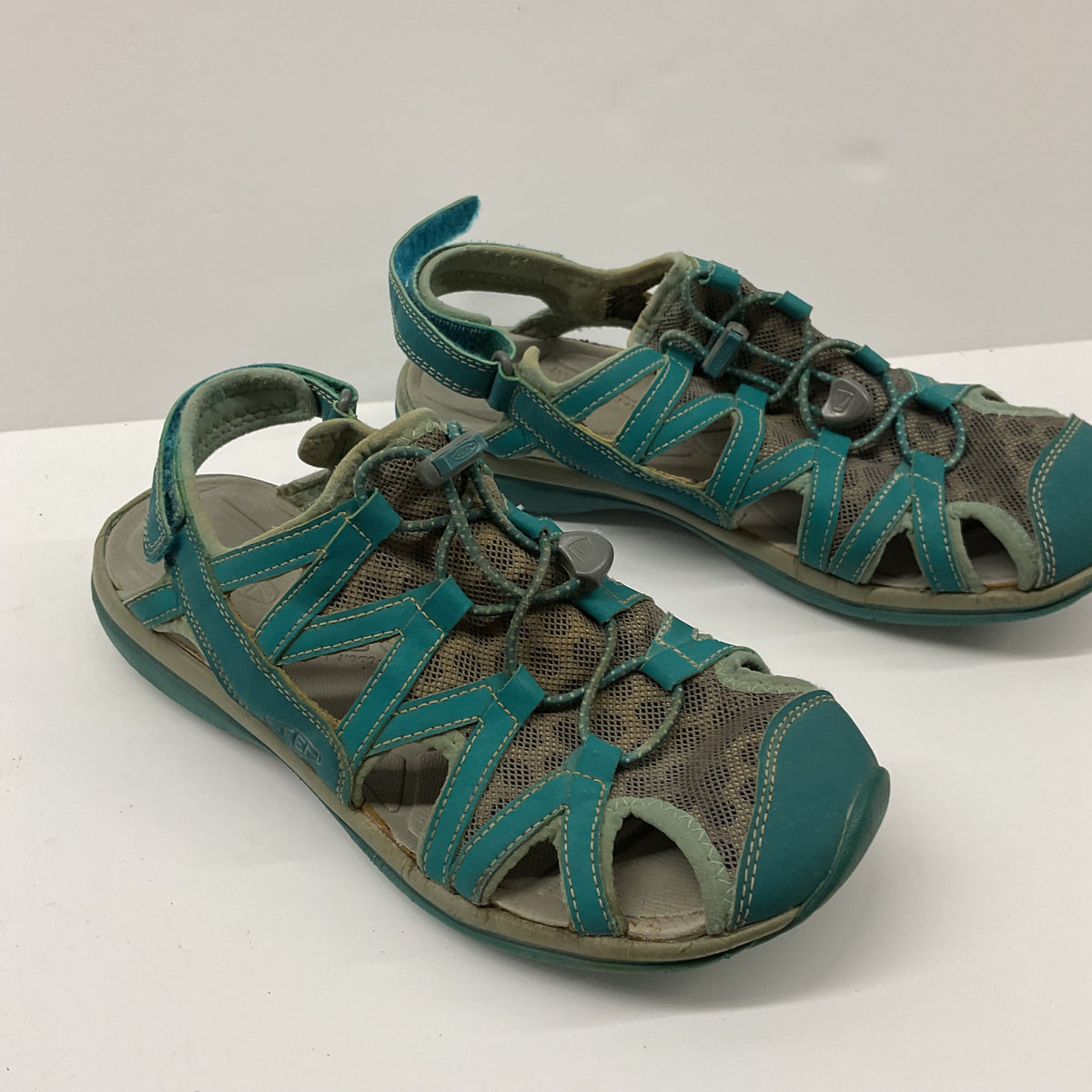KEEN Teal Sport Sandals US 9 EU 39.5 Closed Toe Bungee Lace Adjustable Strap
