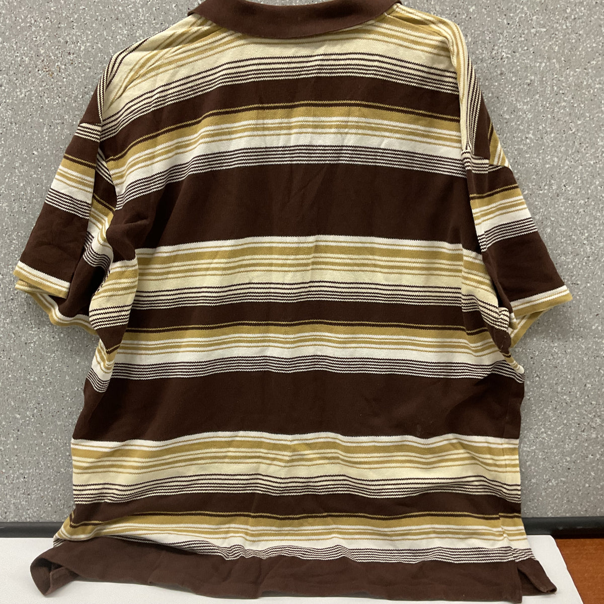 Royal Wear Men's 4XL Brown Striped Cotton Short Sleeve Polo Shirt