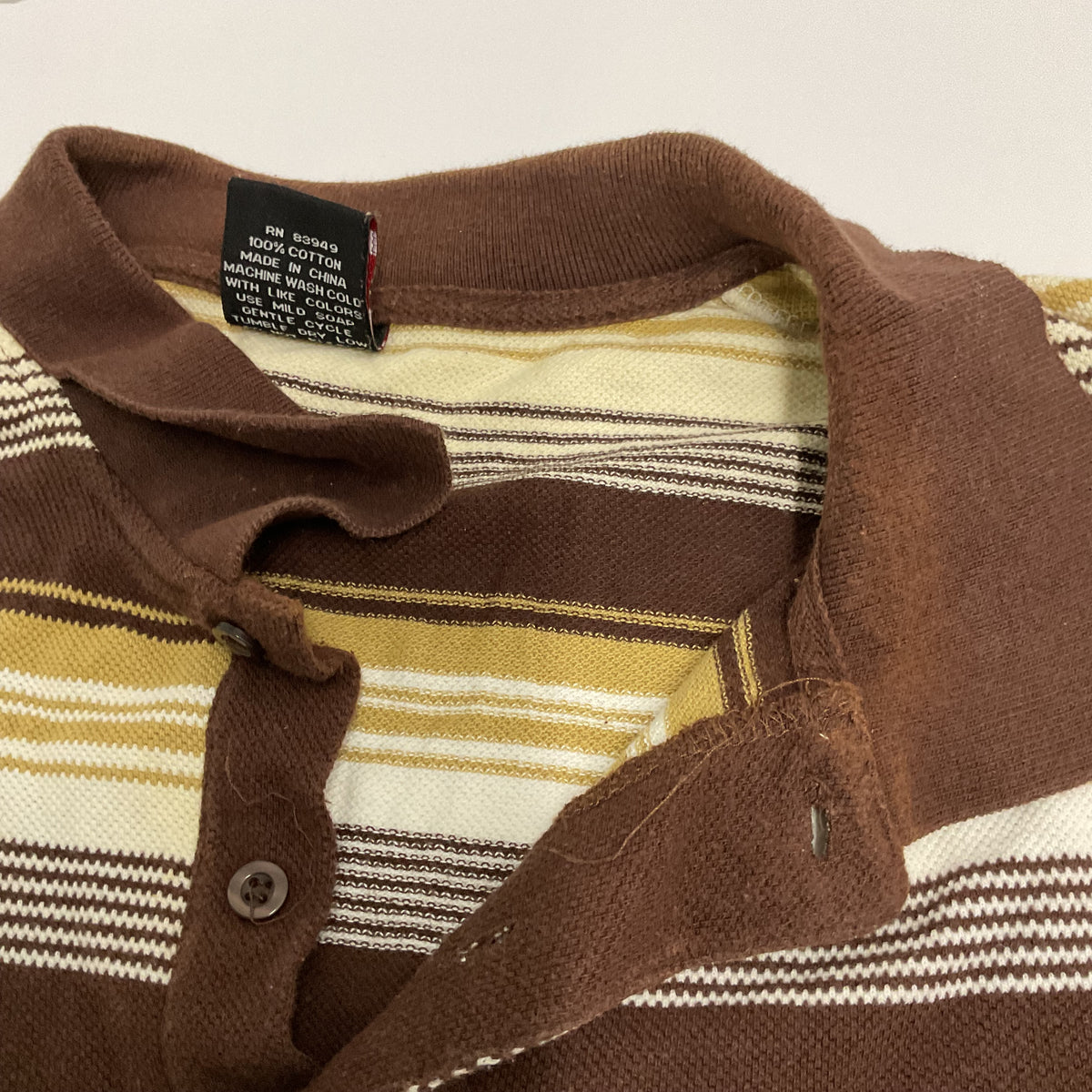 Royal Wear Men's 4XL Brown Striped Cotton Short Sleeve Polo Shirt