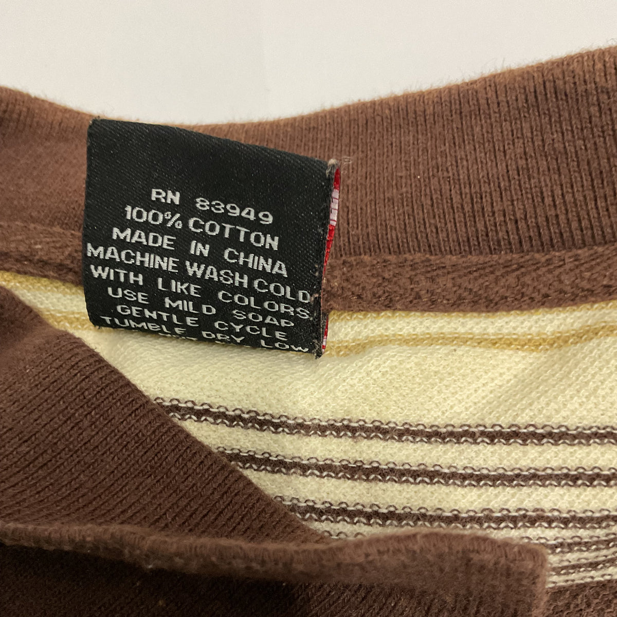 Royal Wear Men's 4XL Brown Striped Cotton Short Sleeve Polo Shirt