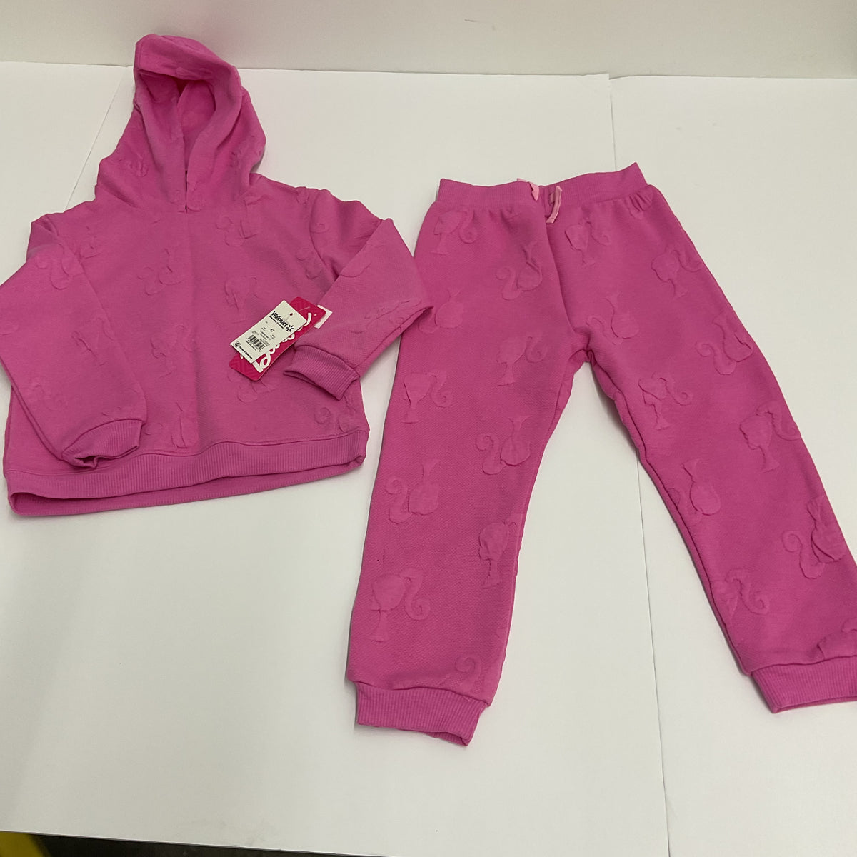 Barbie Girls 4T Fuchsia Pink Hoodie & Jogger Pants Set New With Tags