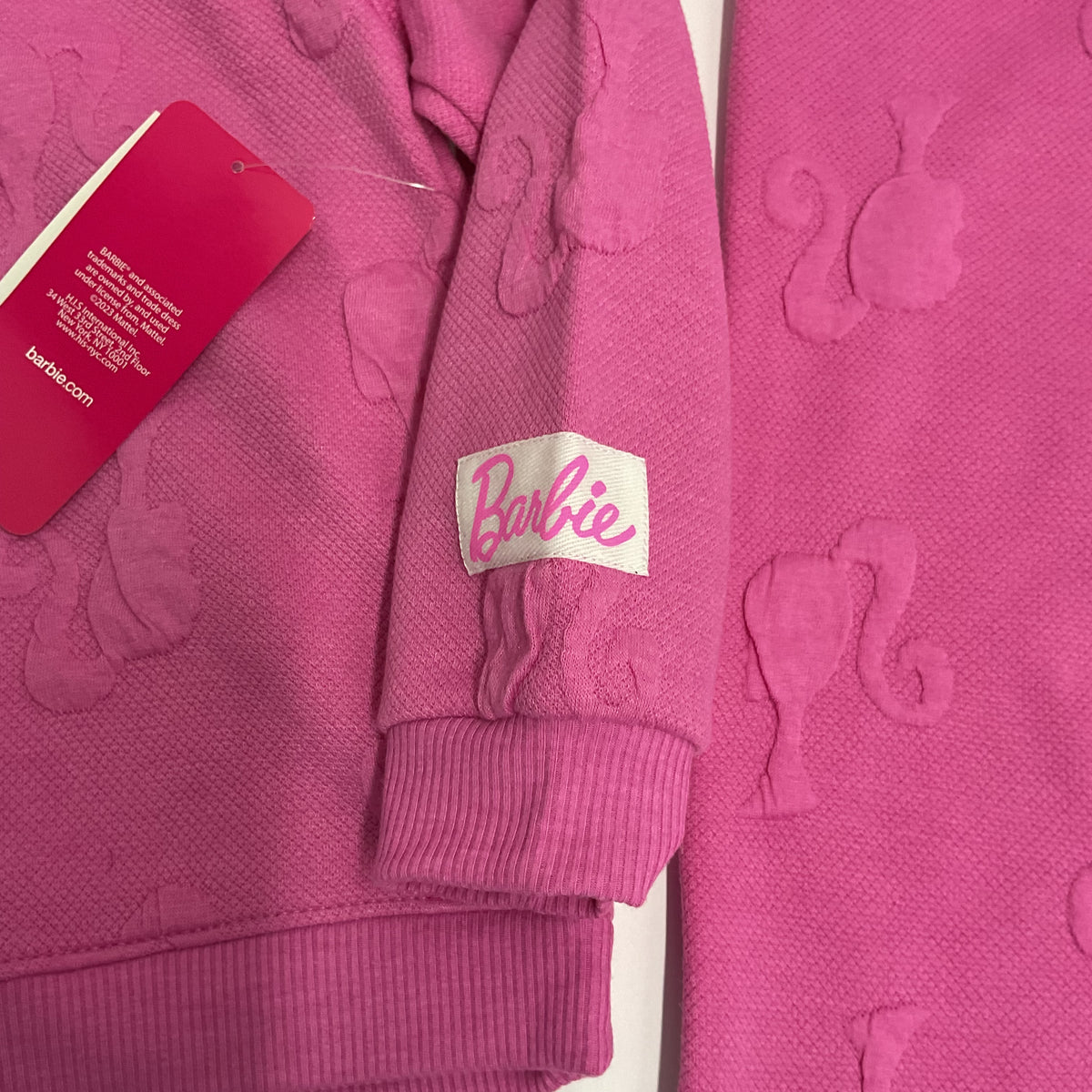 Barbie Girls 4T Fuchsia Pink Hoodie & Jogger Pants Set New With Tags