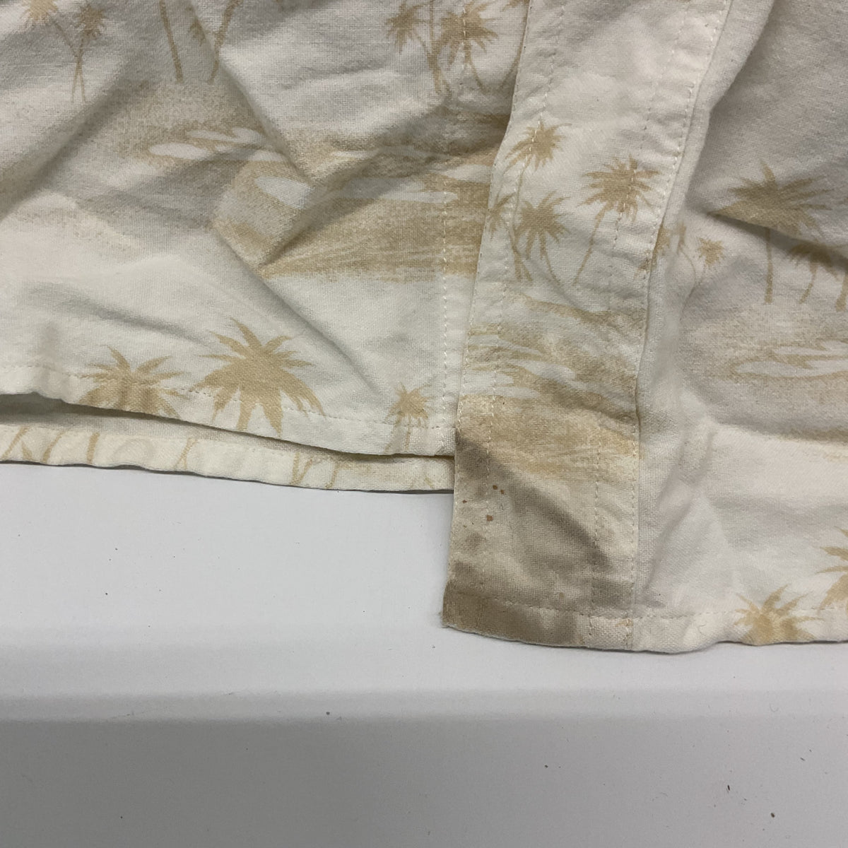 Boca Classics Club Golf Shirt Men's XL Cream Palm Tree Short Sleeve Button Front