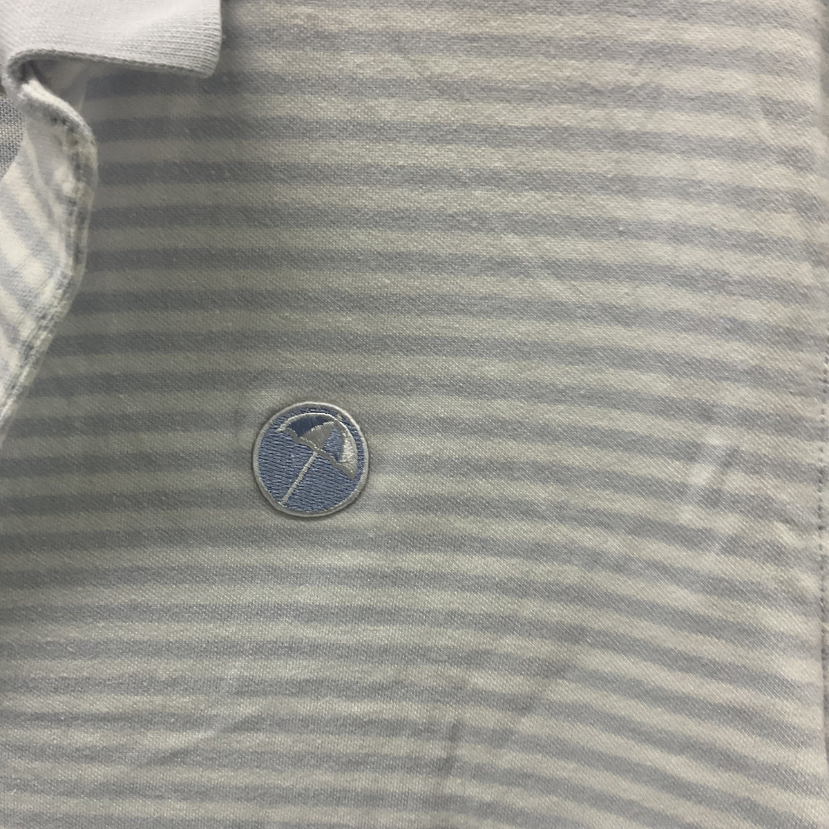 PUMA x Arnold Palmer Men's Large Gray Striped Golf Polo Shirt