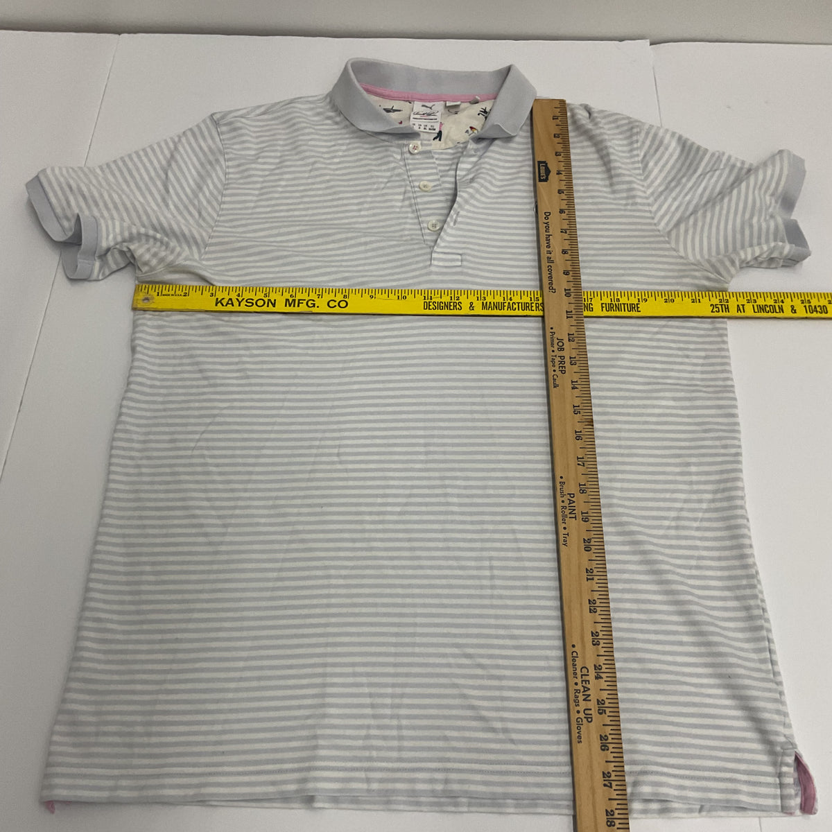PUMA x Arnold Palmer Men's Large Gray Striped Golf Polo Shirt