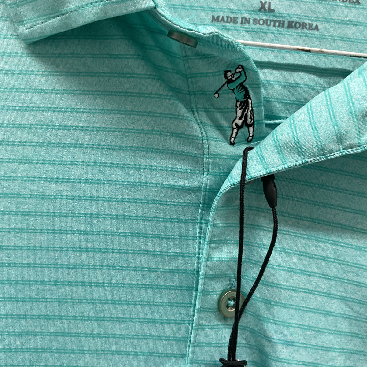 Bobby Jones X-H2O Golf Polo Men's XL Atlantis Teal Striped New with Tags