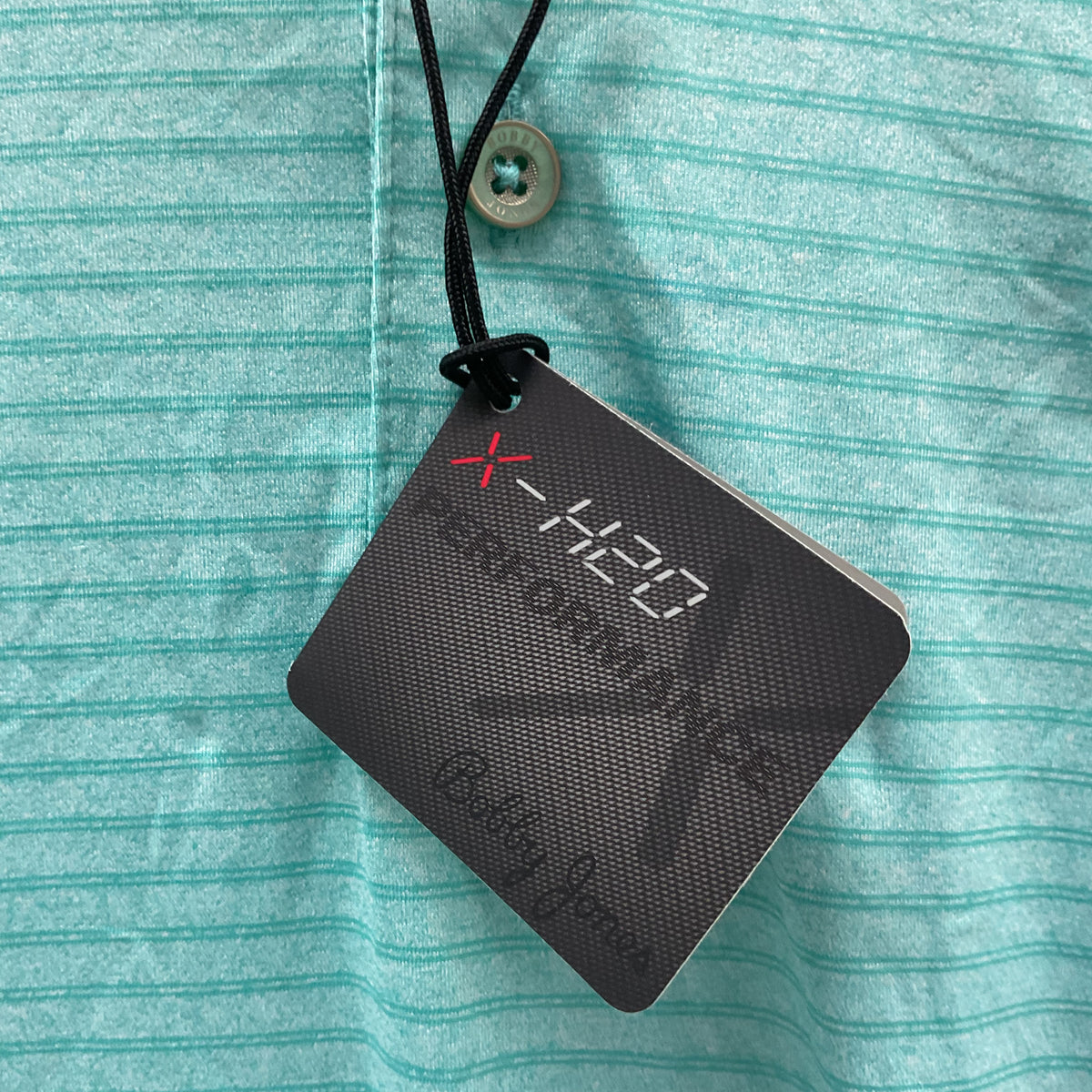 Bobby Jones X-H2O Golf Polo Men's XL Atlantis Teal Striped New with Tags