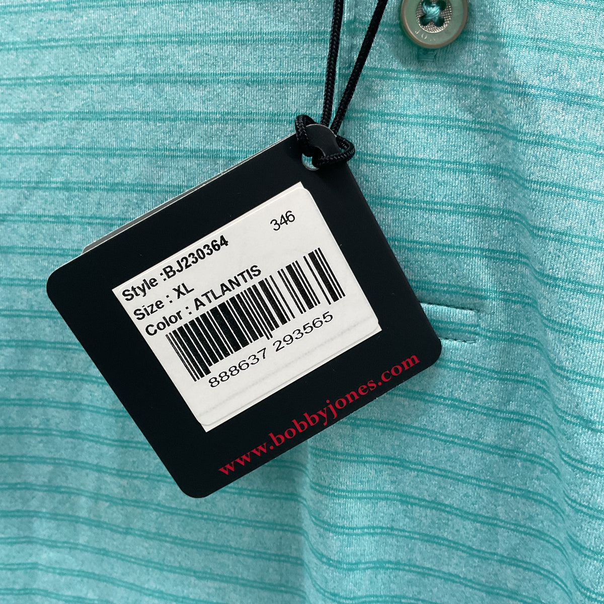 Bobby Jones X-H2O Golf Polo Men's XL Atlantis Teal Striped New with Tags
