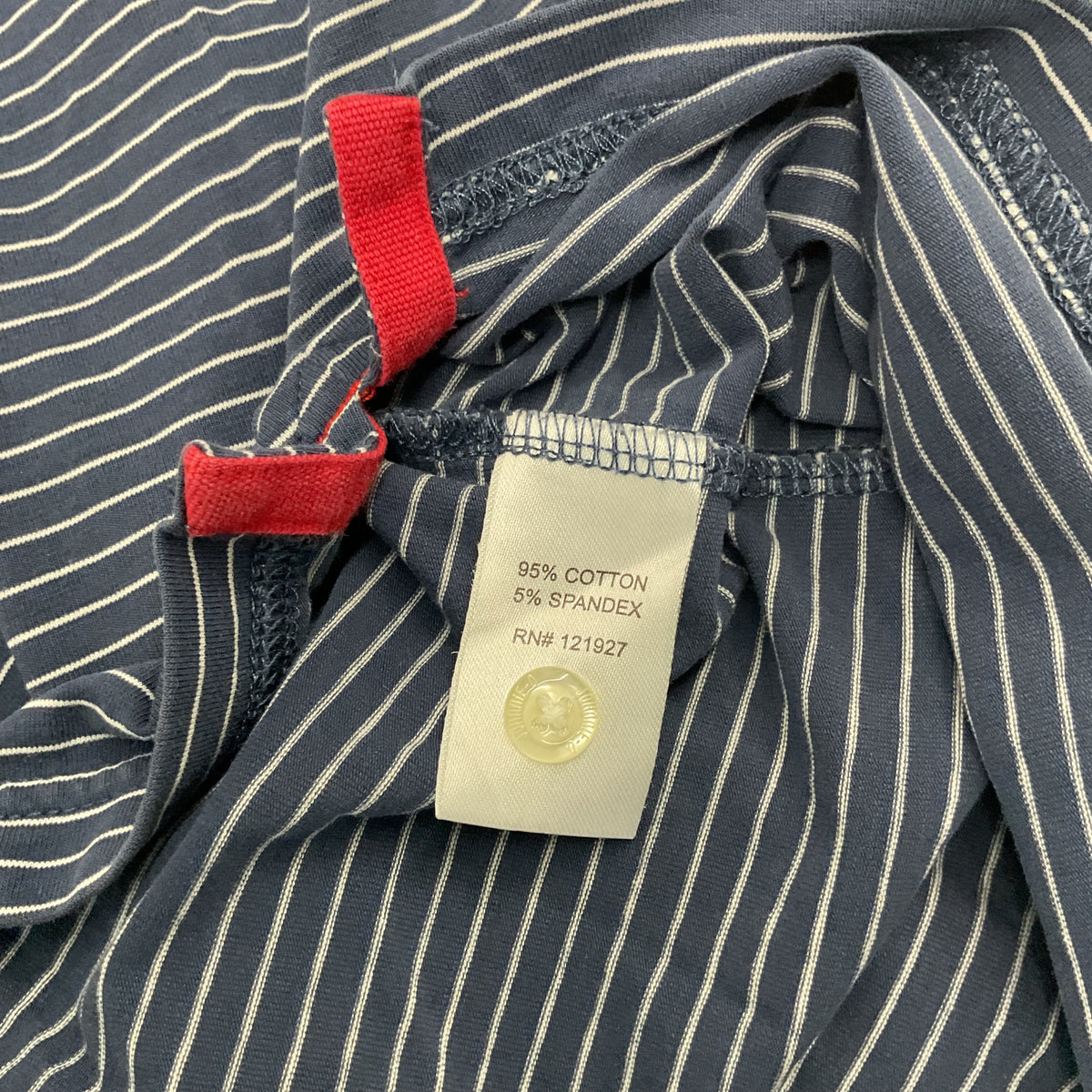 Johnnie-O Hangin' Out Polo Men's XL Navy White Striped Pocket Cotton Stretch