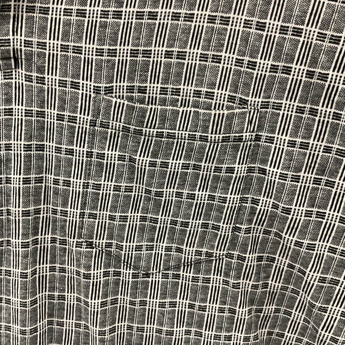 Towncraft Polo Shirt Men's XL Black Gray White Plaid Pocket Cotton Blend