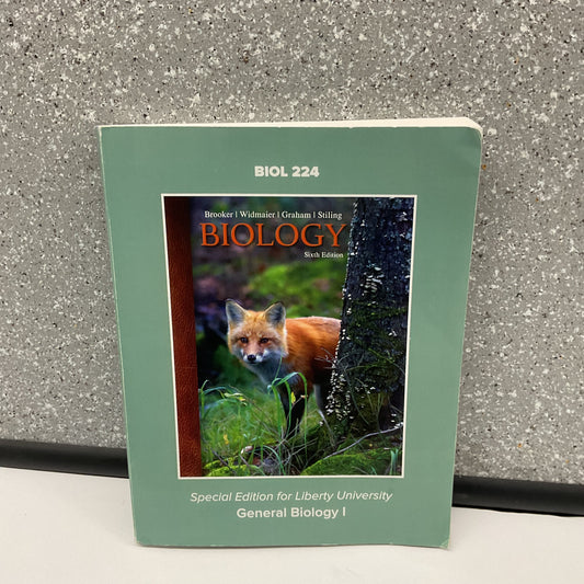 Biology 6th Edition Liberty University BIOL 224 General Biology I Paperback