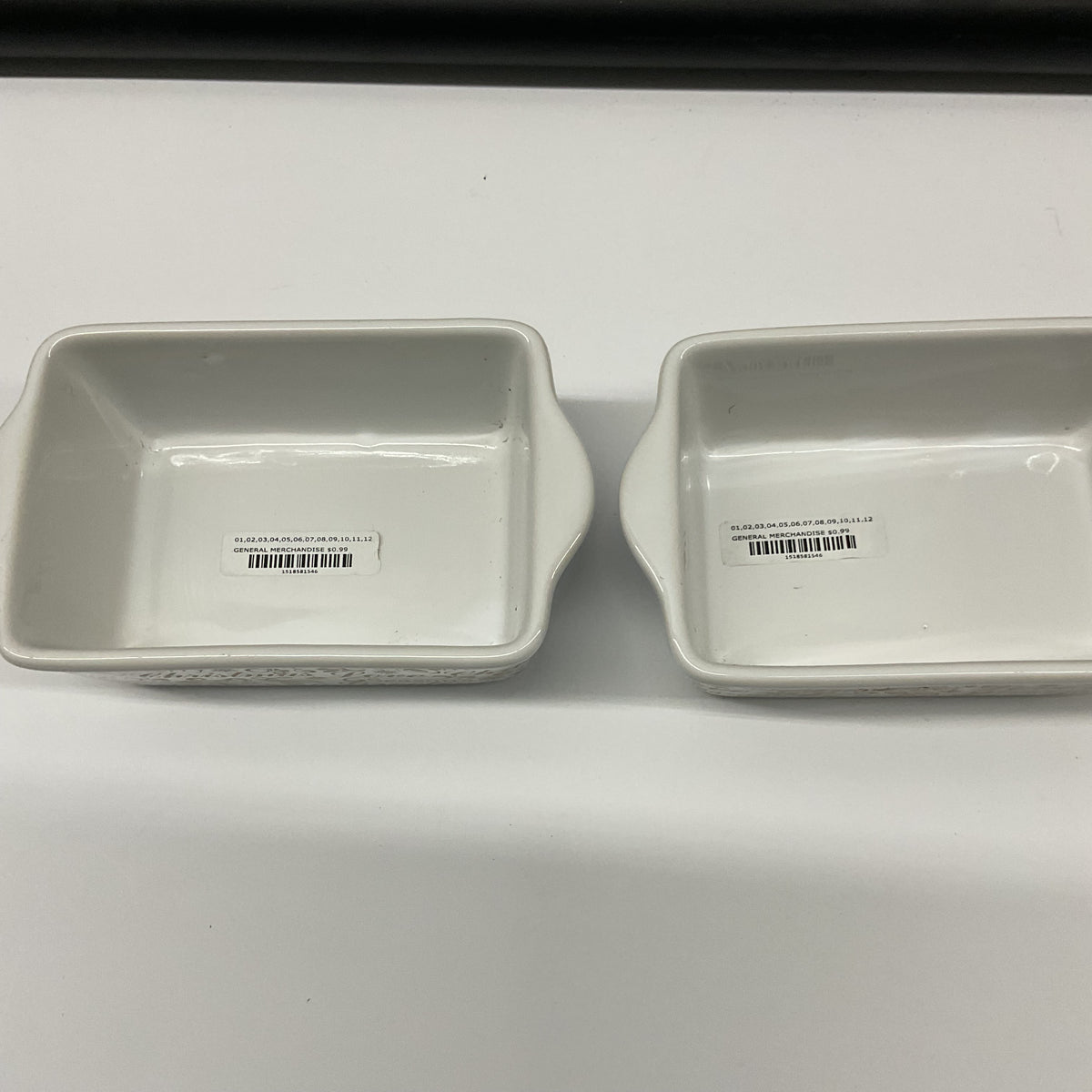 Celebrate It Christmas Mini Loaf Pans Set of 2 White Gold Holiday Ceramic