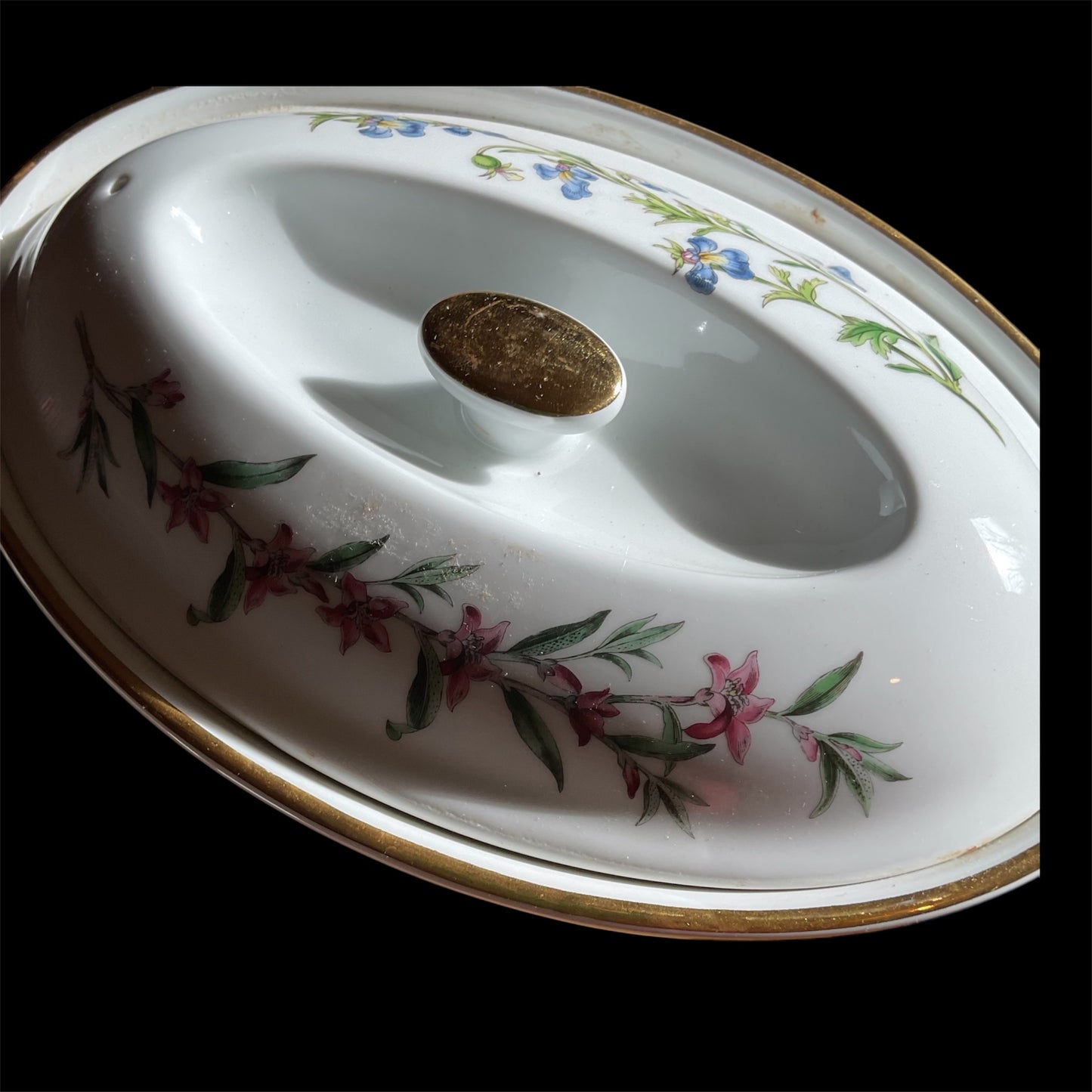 SPODE STAFFORD FLOWERS OVEN TO TABLE OVAL ENTREE DISH WITH LID