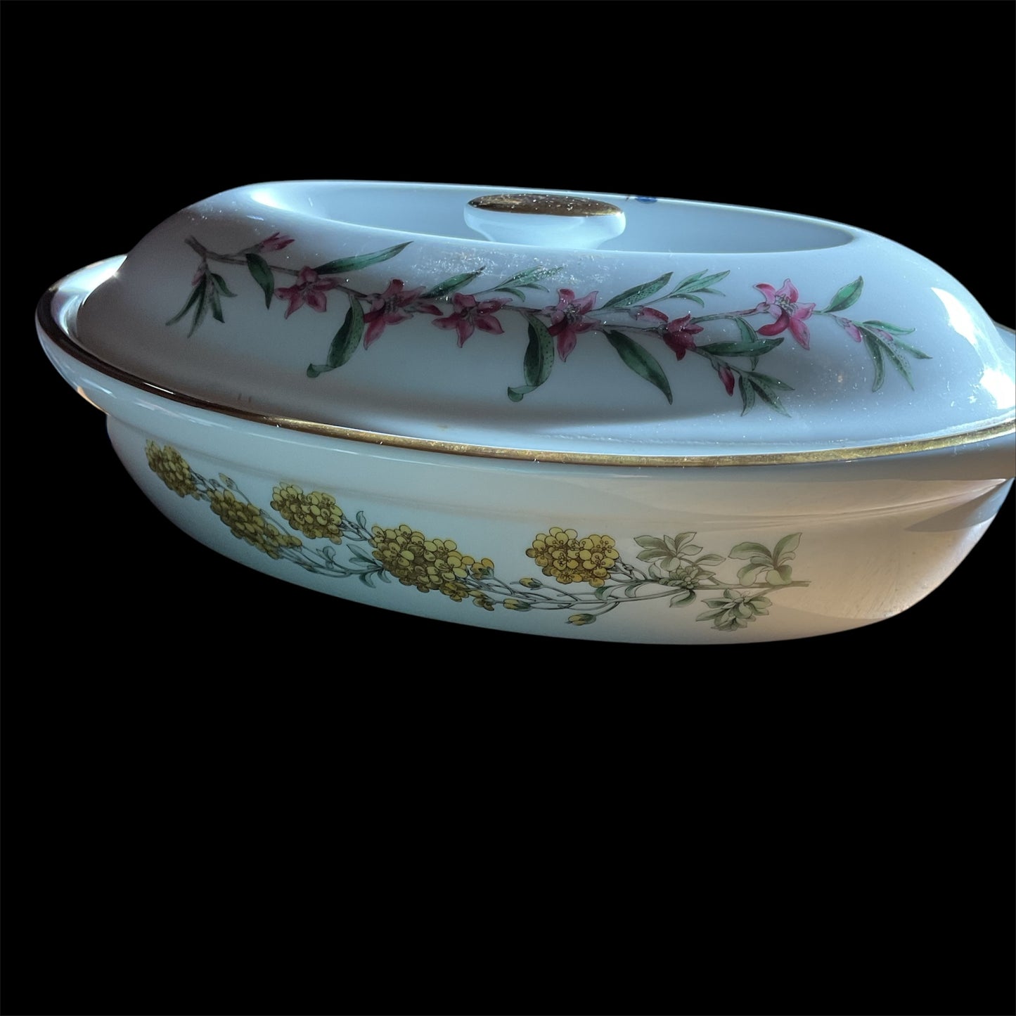 SPODE STAFFORD FLOWERS OVEN TO TABLE OVAL ENTREE DISH WITH LID