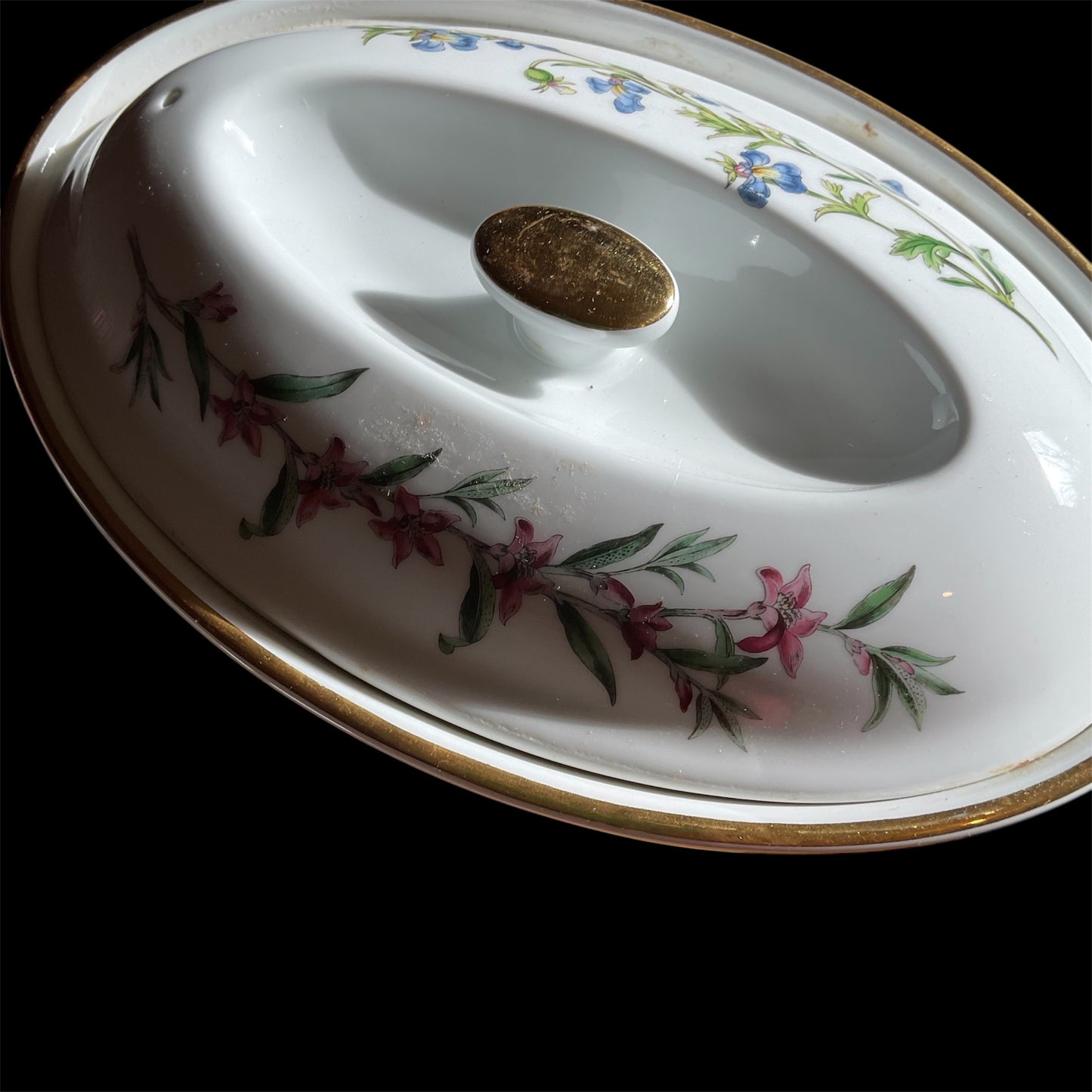 SPODE STAFFORD FLOWERS OVEN TO TABLE OVAL ENTREE DISH WITH LID