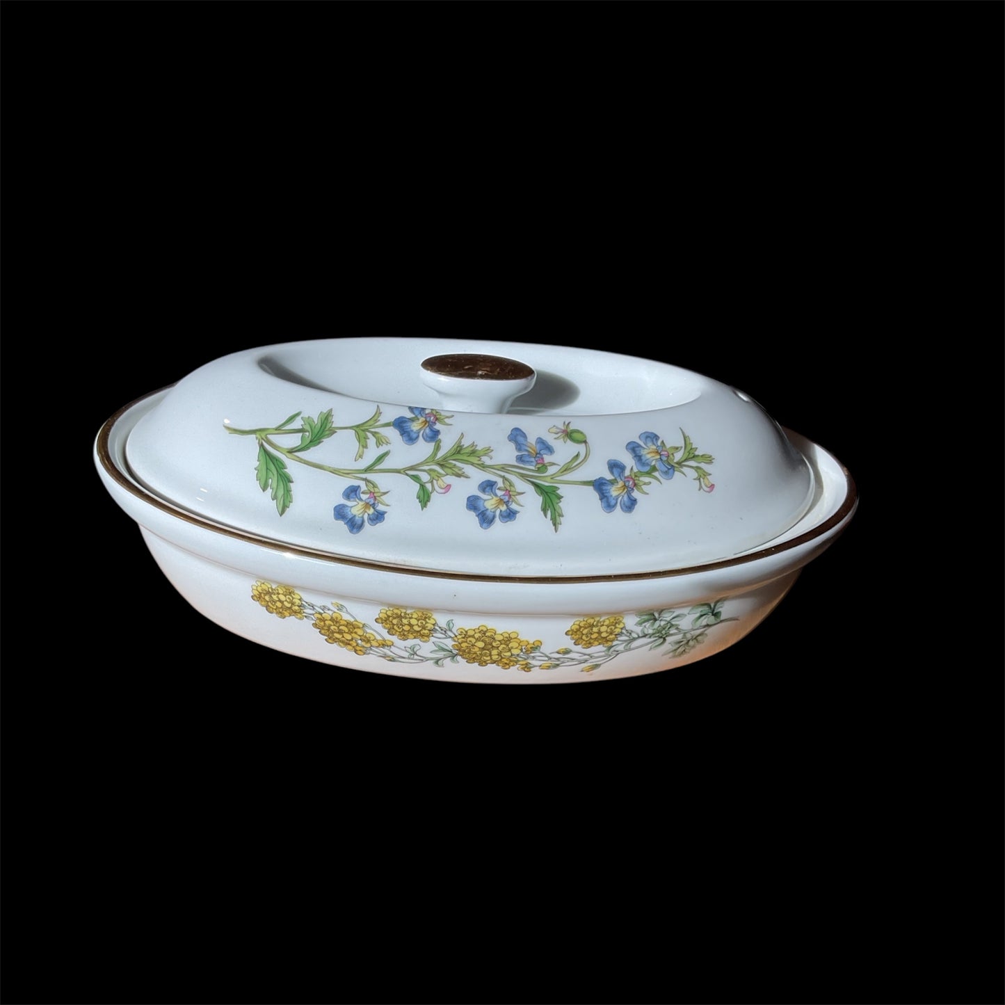 SPODE STAFFORD FLOWERS OVEN TO TABLE OVAL ENTREE DISH WITH LID