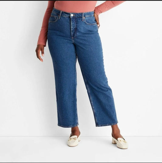 Universal Thread Women’s Highest-Rise Straight Jeans Size 17 Regular – Medium Wash
