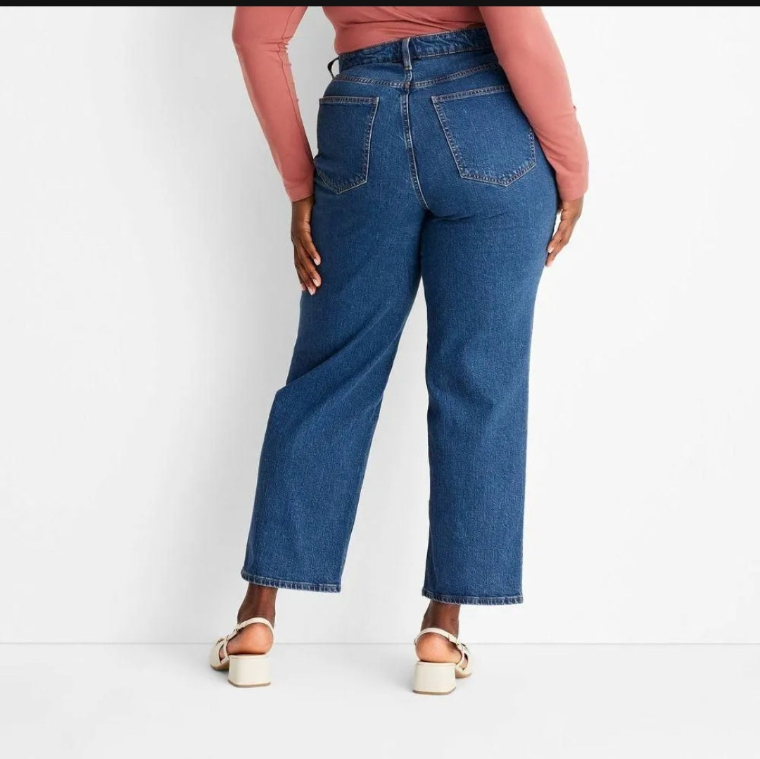Universal Thread Women’s Highest-Rise Straight Jeans Size 17 Regular – Medium Wash