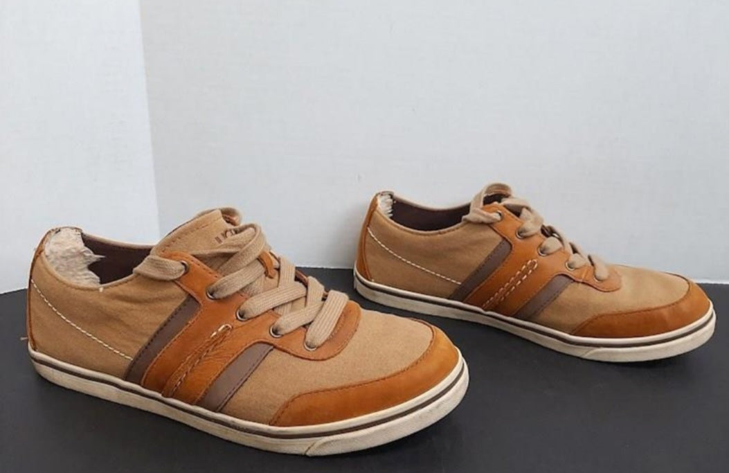 UGG Australia Men's Colton Canvas Leather Sneakers Tan Brown 1004234 Size 9