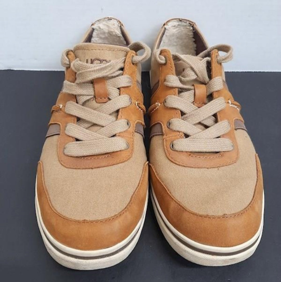 UGG Australia Men's Colton Canvas Leather Sneakers Tan Brown 1004234 Size 9