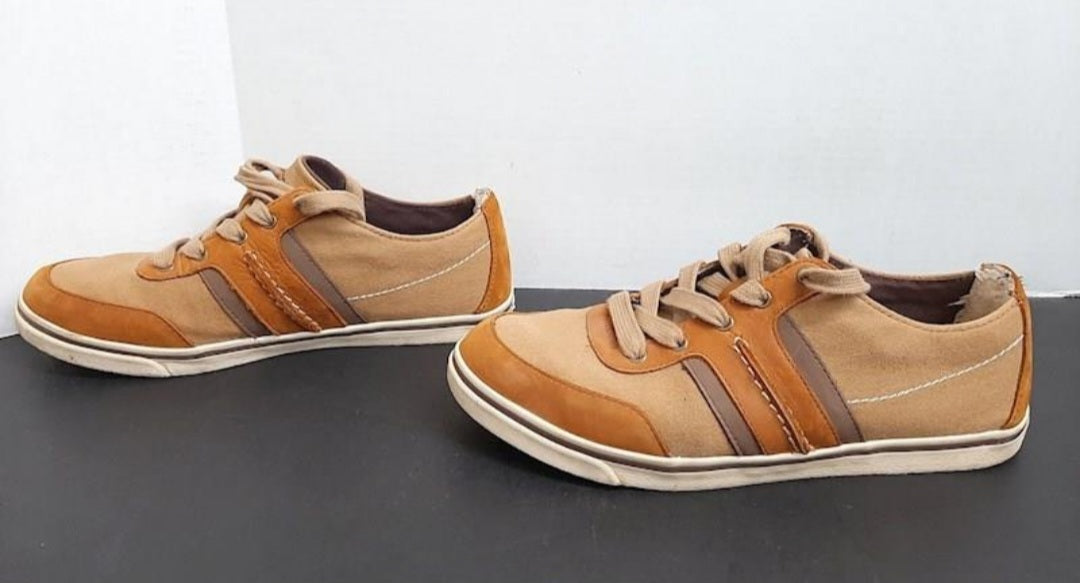 UGG Australia Men's Colton Canvas Leather Sneakers Tan Brown 1004234 Size 9