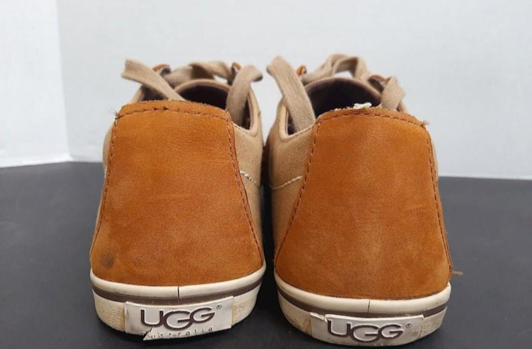 UGG Australia Men's Colton Canvas Leather Sneakers Tan Brown 1004234 Size 9