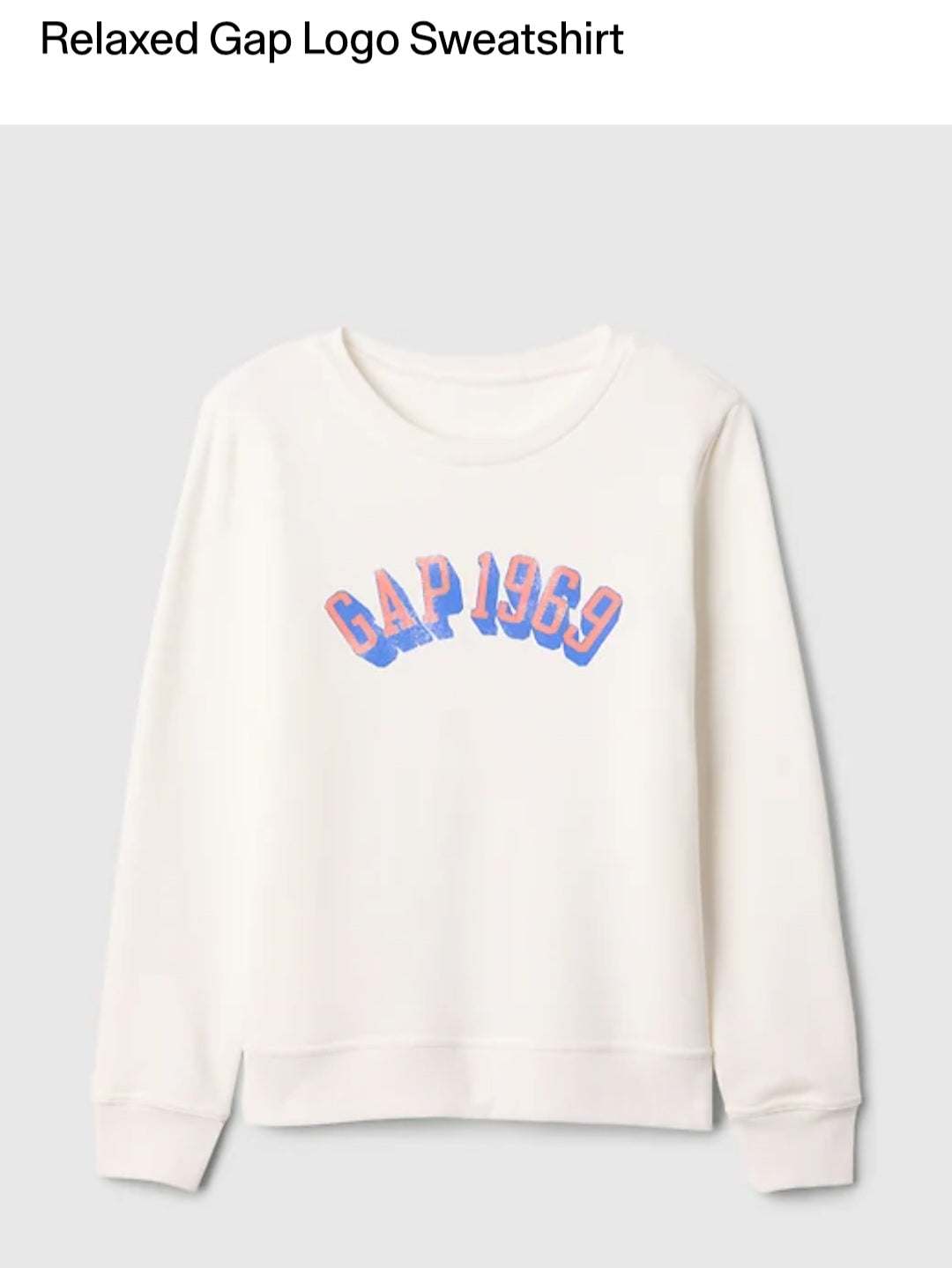 Gap Women's Relaxed Gap Logo Sweatshirt (New Off White)