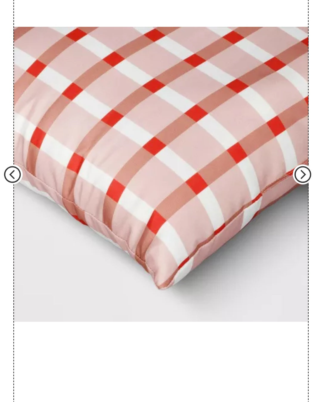 Room Essentials 17"x17" Reversible Square Outdoor Pillow – Red & Blush Plaid