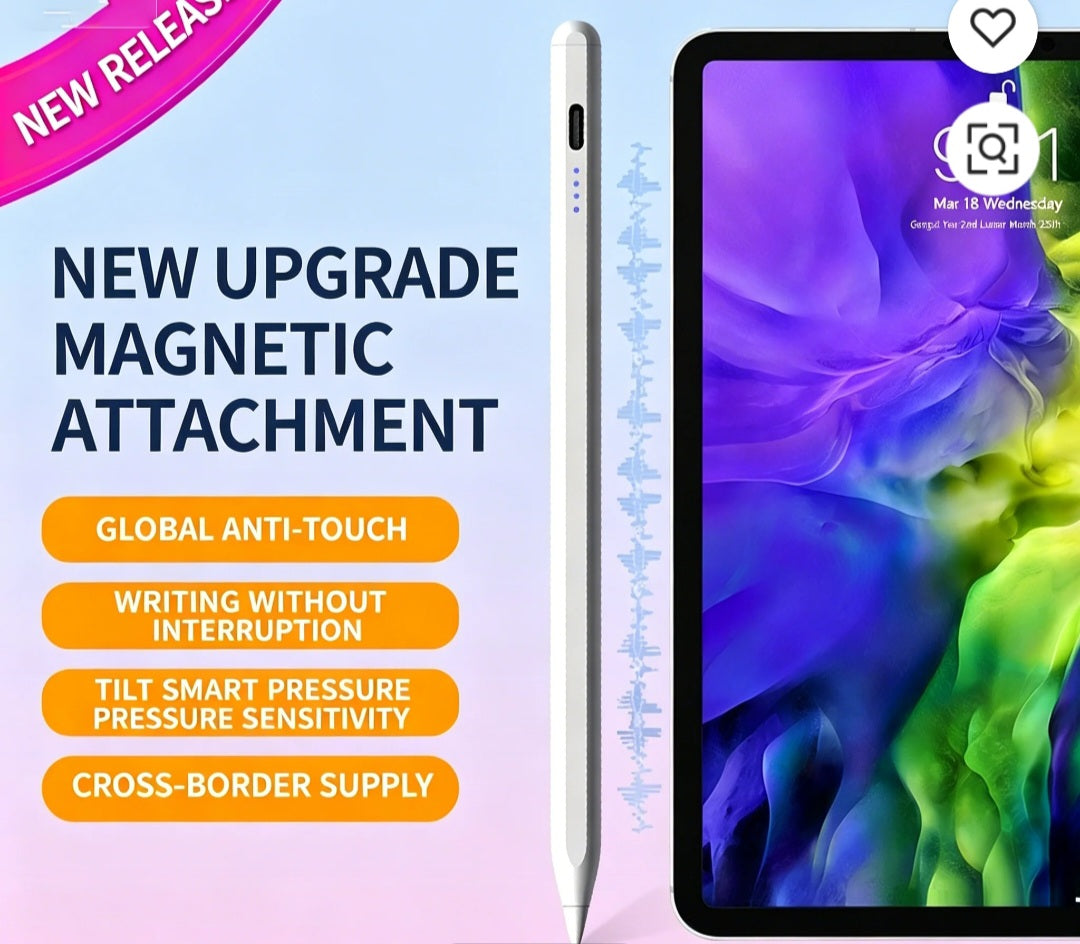 Active Stylus Pen for Apple iPad Air / Pro / Mini – White Digital Pencil with 2 Extra Nibs & Charger