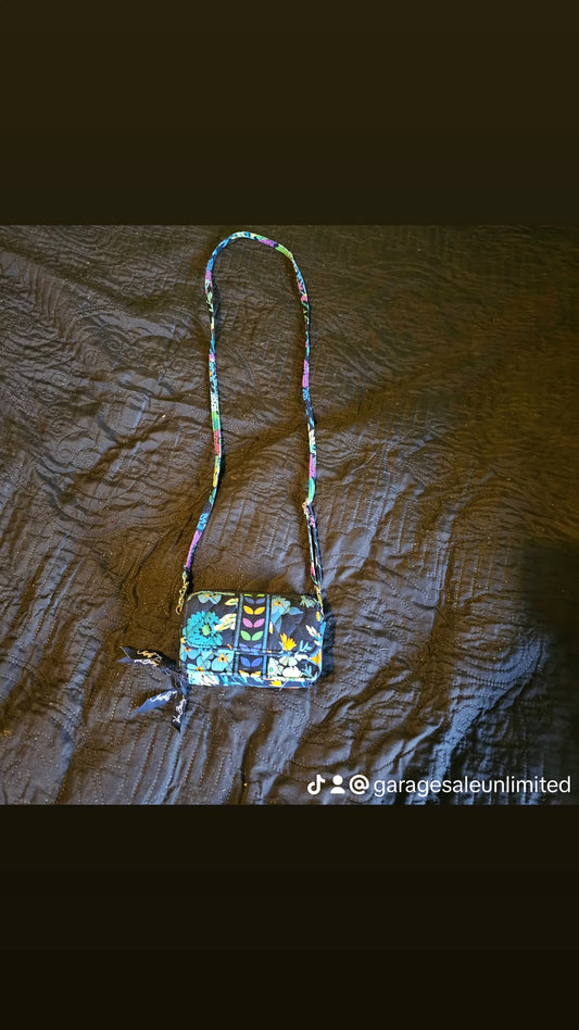 Vera Bradley Quilted Floral Crossbody Wallet (Adjustable Strap)