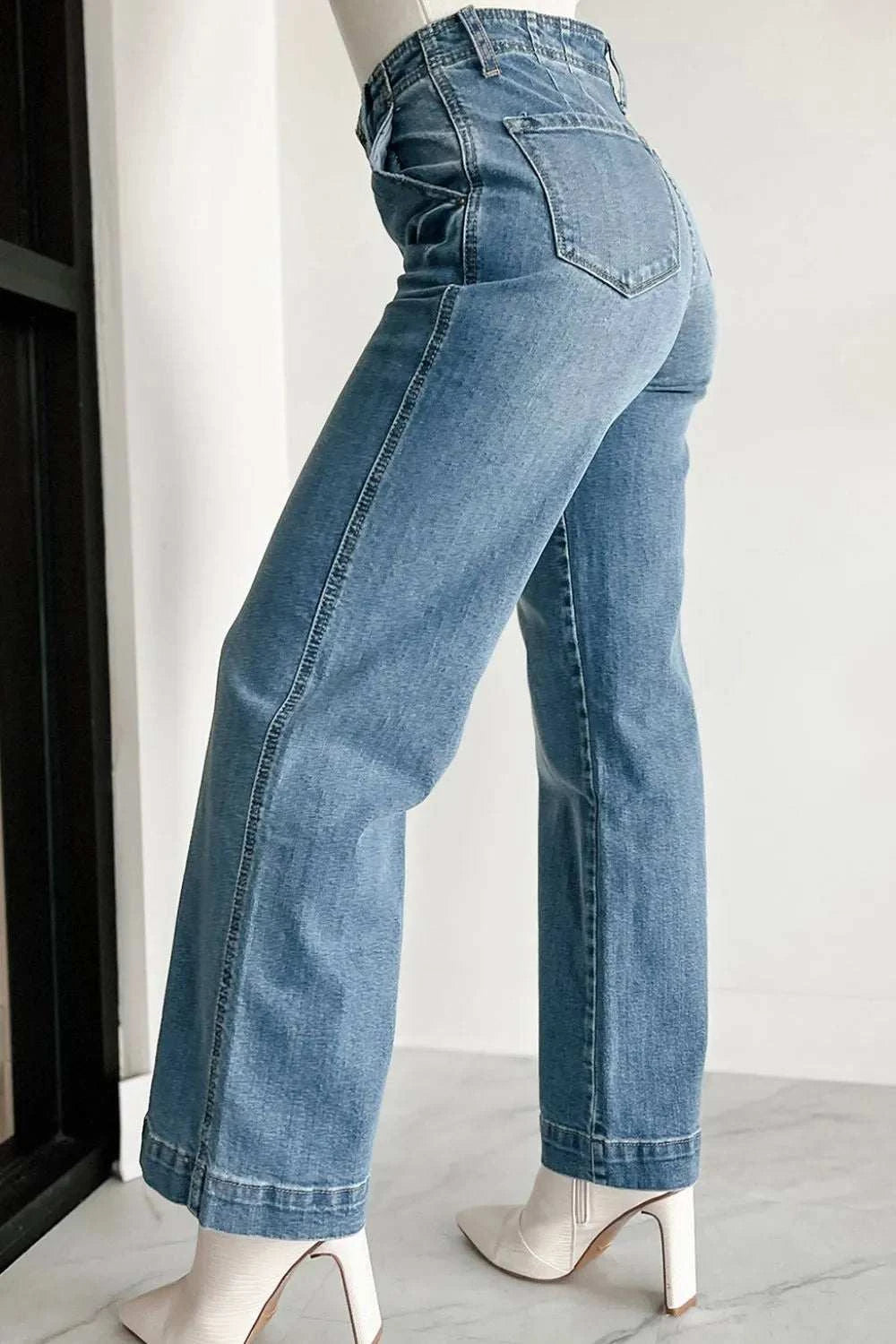 Button Fly High Waist Jeans