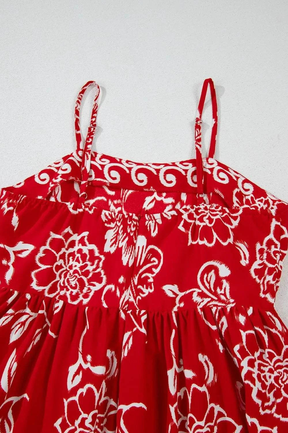 Floral Printed Spaghetti Strap Empire Waist Maxi Dress