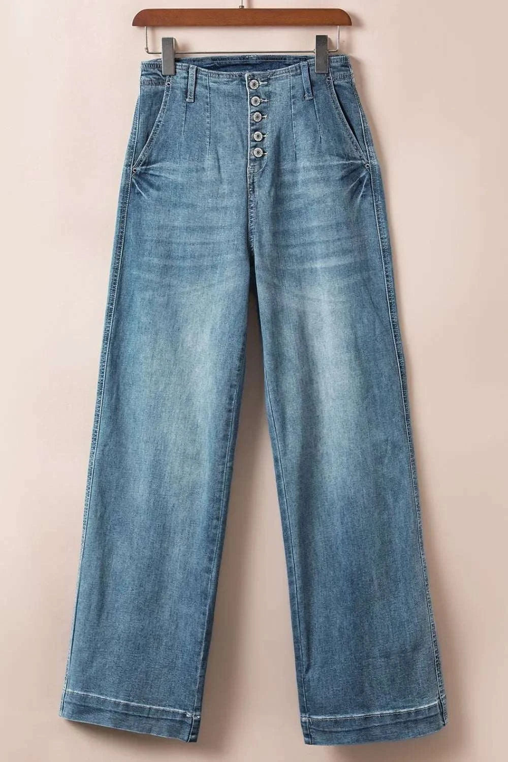 Button Fly High Waist Jeans