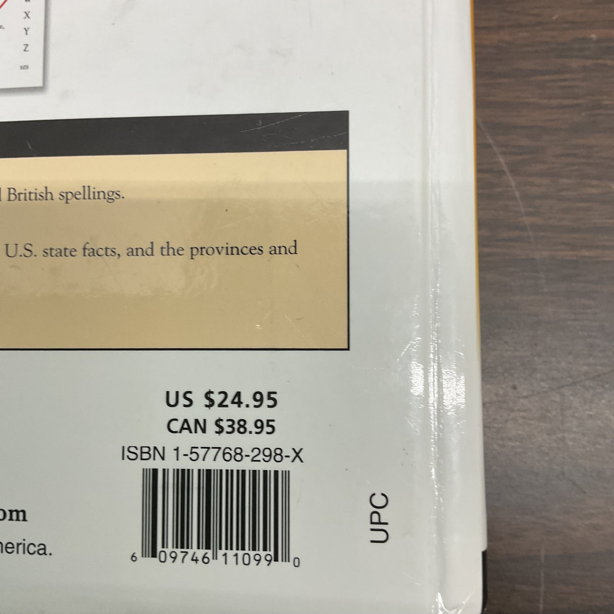 Garage Sale Unlimited American Education Publishing children's dictionary back cover with price and barcode