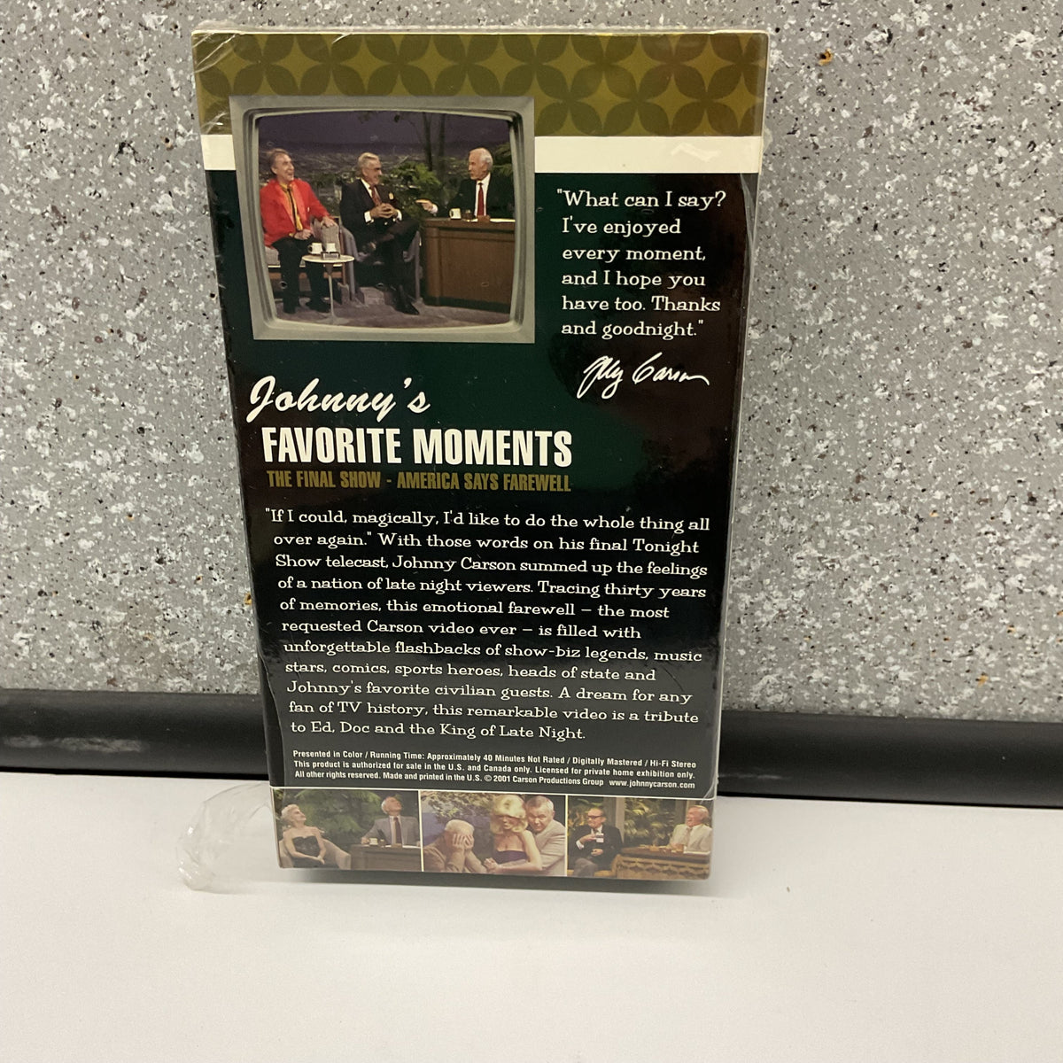 Garage Sale Unlimited factory sealed Johnny Carson VHS tape featuring The Final Show America Says Farewell
