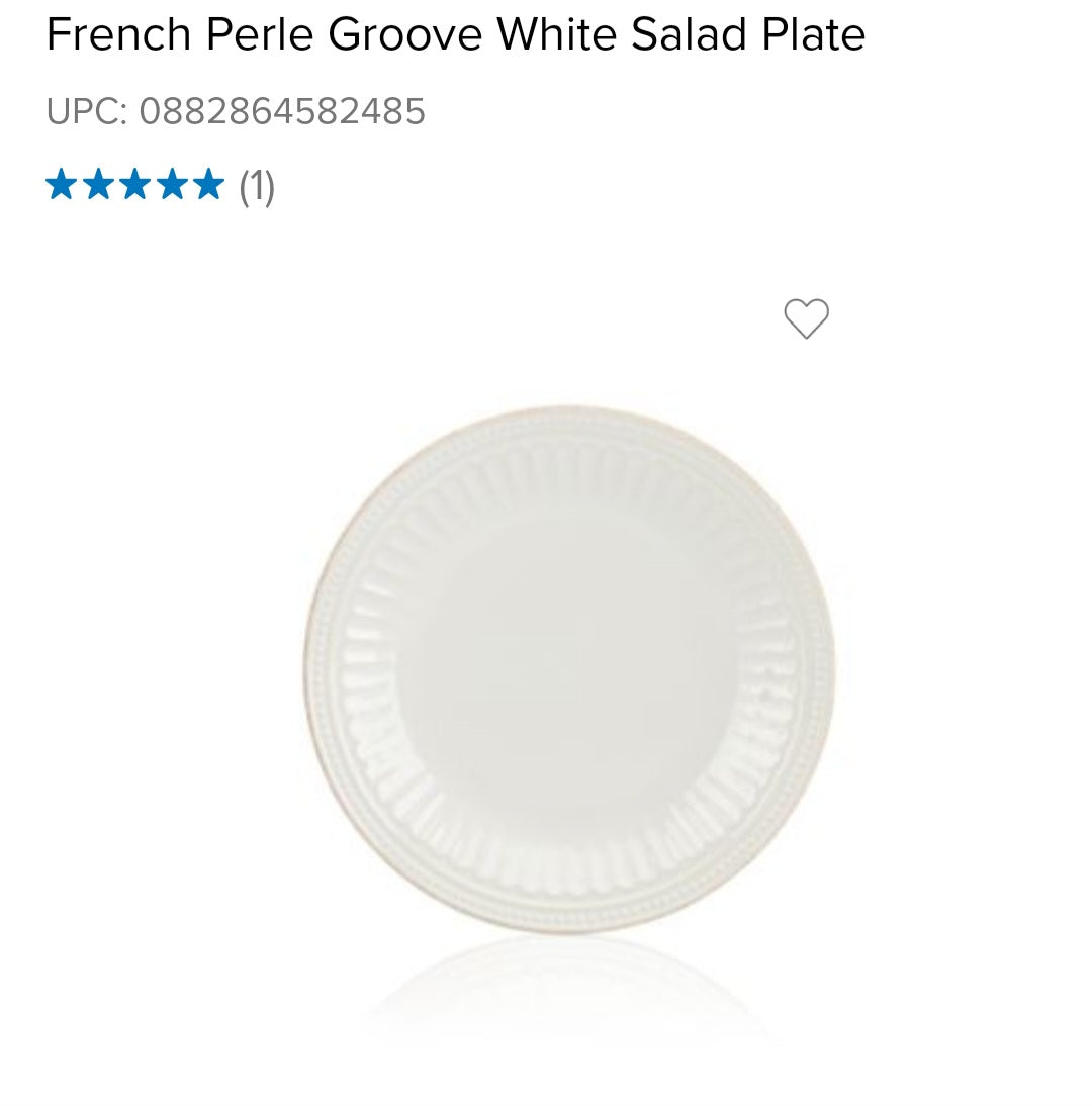 Lenox French Perle Groove Collection Accent Plate