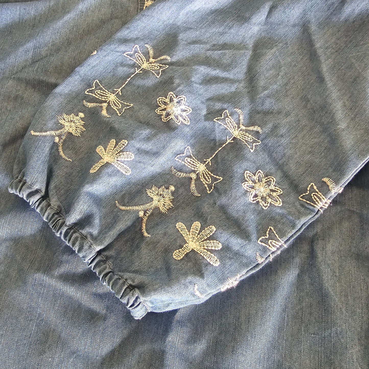 Embroidered Denim Tunic Dress