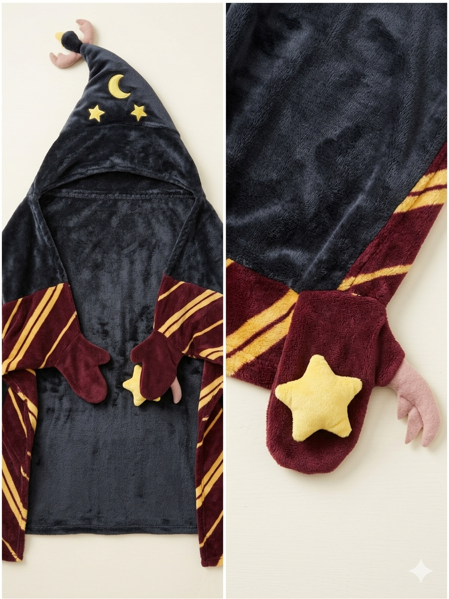 Berkshire Blanket Cuddly Buddies Wizard Hooded Throw 36x50 Plush Kids Costume