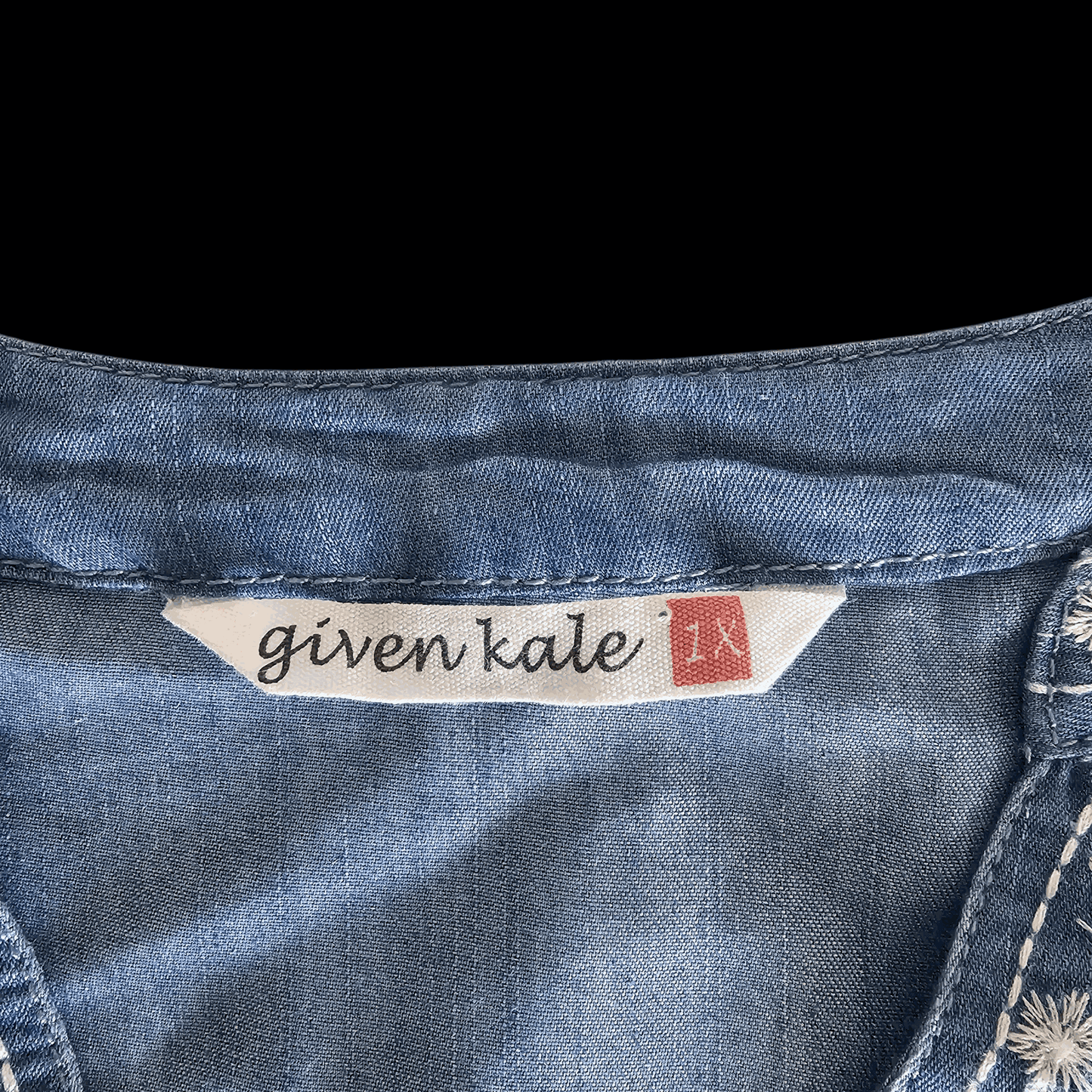 Embroidered Denim Tunic Dress